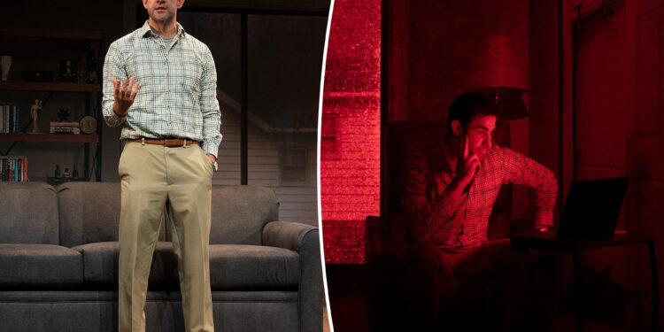 A commanding John Krasinski takes on YouTube in compelling off-Broadway play