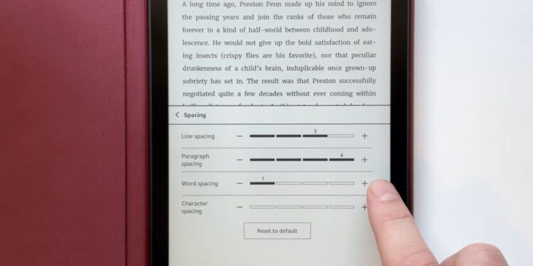 Amazon improves Kindle accessibility with new text spacing adjustments
