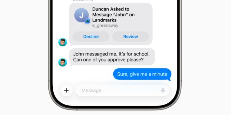 Apple’s updated parental controls will require kids to get permission to text new numbers