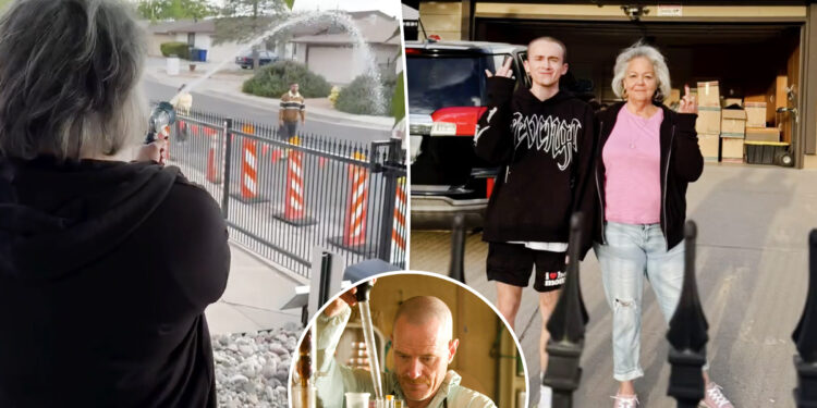 'Breaking Bad’ house owner sprays fans with water hose
