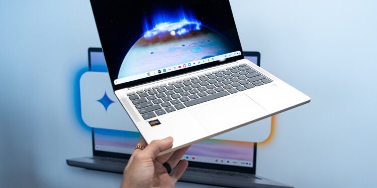 Chromebook Plus laptops like Lenovo’s sleek, new 14-incher are getting free Gemini AI features