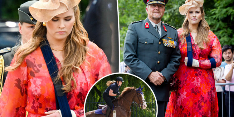 Dutch Princess Catharina-Amalia, 21, steps out days after surgery from horse-related accident