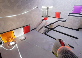 A screenshot from the video game ChromaGun 2: Dye Hard.