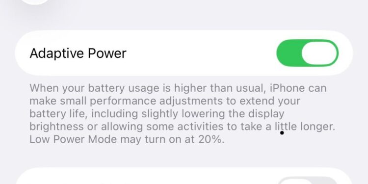 iOS 26’s new ‘adaptive power’ mode dials back performance to save battery
