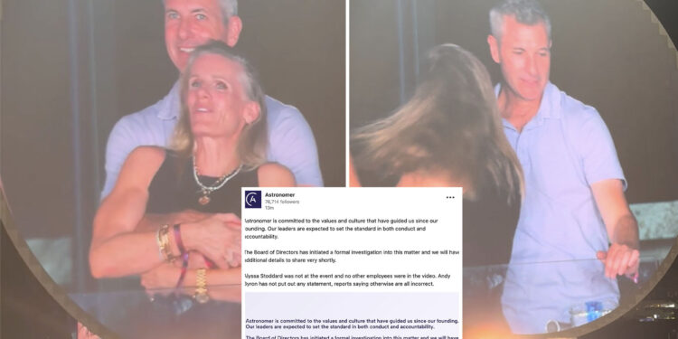 Astronomer launches investigation into CEO Andy Byron and HR boss Kristin Cabot's alleged affair after Coldplay kiss cam reveal
