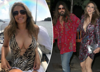 Elizabeth Hurley wears leopard print swimsuit, shares intimate details about Billy Ray Cyrus relationship