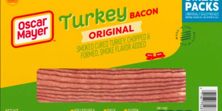Package of Oscar Mayer Original Turkey Bacon.