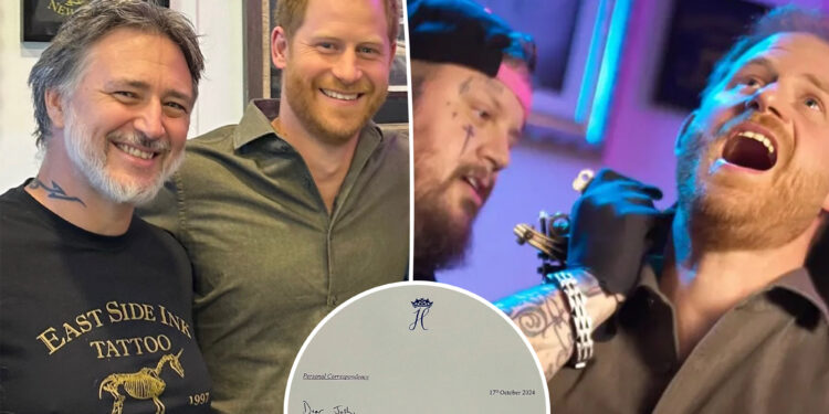 Prince Harry thanks NYC tattoo artist for 'handling of press' in personal letter: 'Skillful dodging'