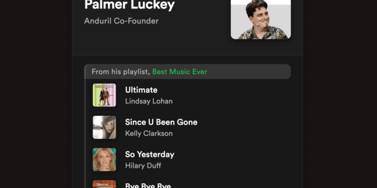 Spotify’s bad privacy settings just leaked Palmer Luckey’s bops