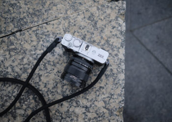 An overhead photo of the X-E5