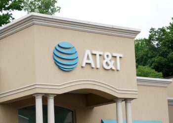 AT&T logo on a building.