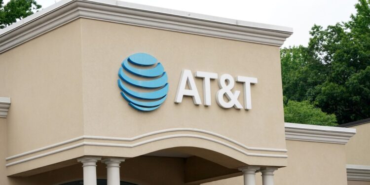 AT&T logo on a building.