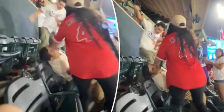 Angels-Dodgers fans get into ugly brawl that leads to two arrests
