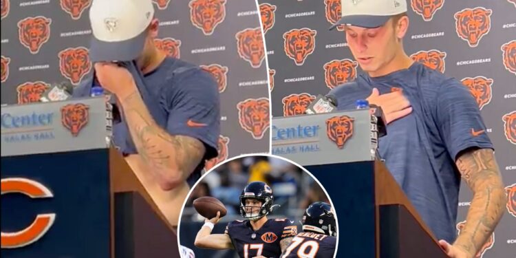 Bears' Tyson Bagent gets emotional after $10 million contract extension