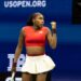 Coco Gauff celebrating at the US Open.