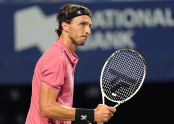 Arthur Rinderknech at the National Bank Open tennis tournament.
