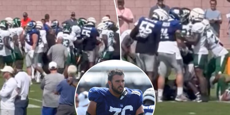 Giants O-line makes statement with 'smart retaliation' during brouhaha with Jets