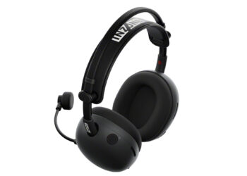 A top-down view of the Sony InZone H9 II wireless gaming headset in black. Its detachable mic is installed, and the image shows the headset’s easy headband size adjusters, as well as its mute button.