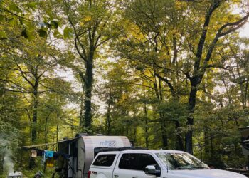 Our camping spot is in Cades Cove in the Great Smoky Mountains National Park. No hookups for electricity or water meant we needed to bring our own power.