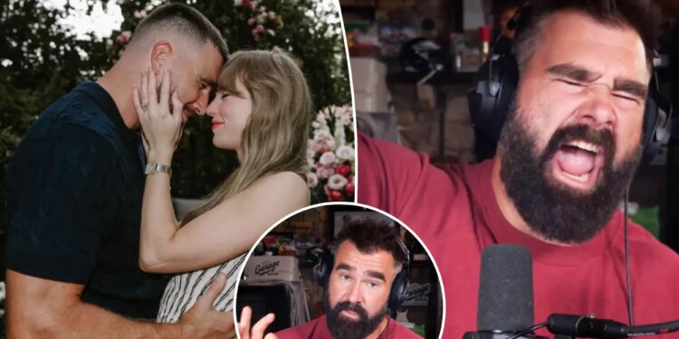 Jason Kelce loses it over Travis Kelce, Taylor Swift engagement