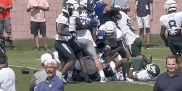 Giants and Jets get heated at joint practice.