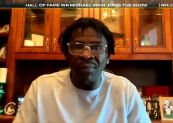 Michael Irvin is pictured during an "NFL Live" segment Aug. 28.