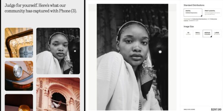 Nothing busted using professional photos as Phone 3 samples