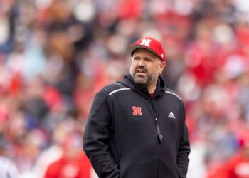 Nebraska football coach Matt Rhule at a spring game.