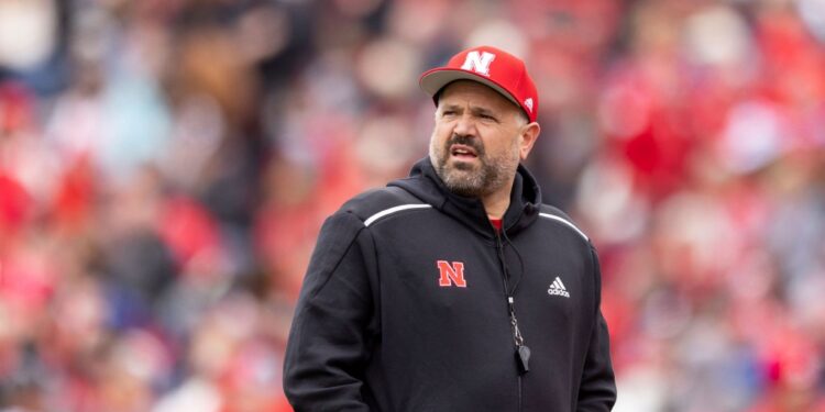 Nebraska football coach Matt Rhule at a spring game.