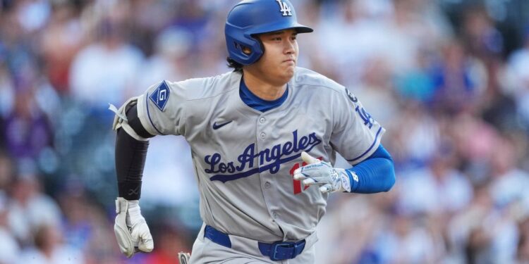 Los Angeles Dodgers baseball player running on the field.