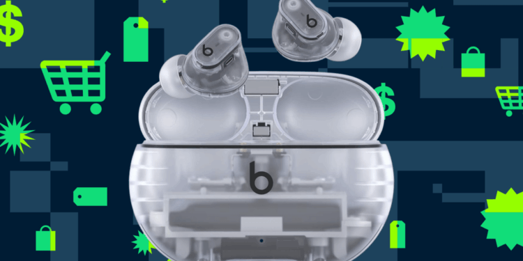 The translucent Beats Studio Buds Plus are half off