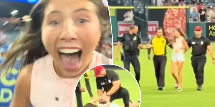 TikTokker arrested after filming herself running onto field during Angels game
