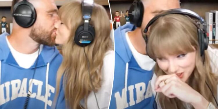 Travis Kelce packs on PDA with Taylor Swift during 'New Heights'