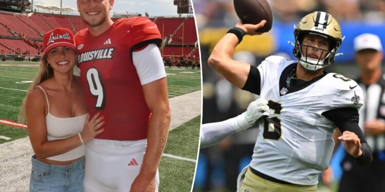 Tyler Shough's wife celebrates Saints rookie QB's first TD in debut