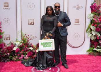Naomi and Jimmy Uso at the BET Awards.