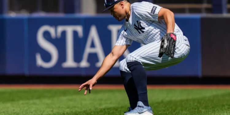 Yankees' Giancarlo Stanton held down right field in rare chance
