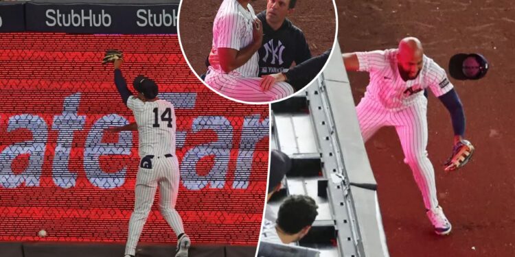 Yankees lose Amed Rosario to IL after he crashes into outfield wall