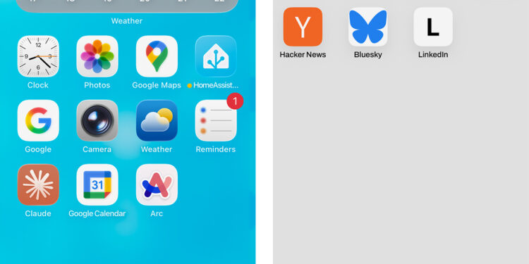 A screenshot of Paulus Schoutsen’s iOS homescreen.