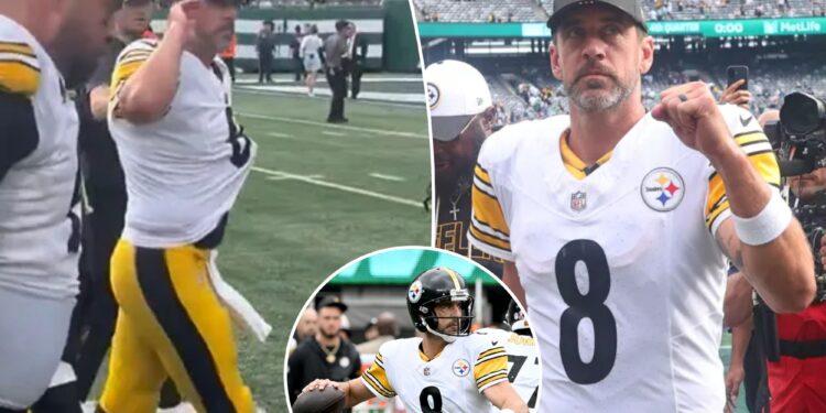 Aaron Rodgers taunts Jets fans on way out of MetLife