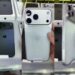 A Weibo clip allegedly shot on an iPhone production line shows a silver handset with a full-width camera bar stretching across the top.