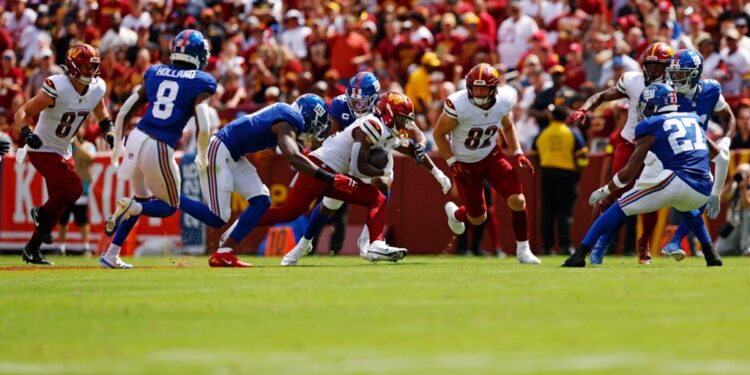 New York Giants vs. Washington Commanders football game.