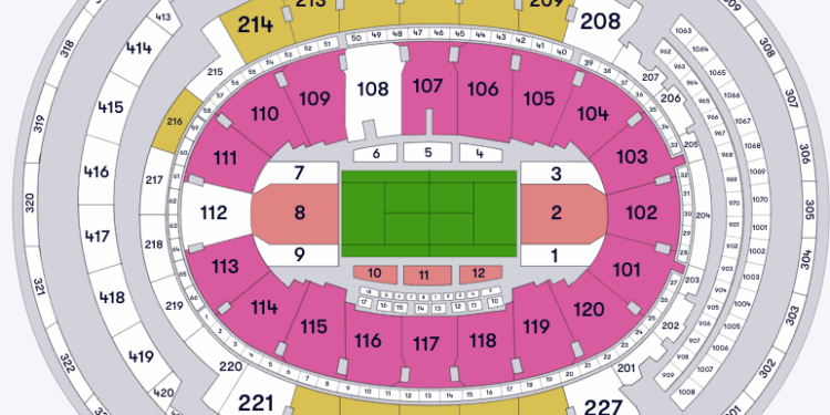 A map of MSG's seating chart for the 2024 Garden Cup.