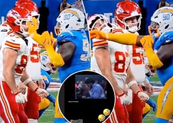 Chargers lineman Teair Tart trolls Travis Kelce after smacking Chiefs star in shocking scene