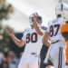 Mississippi State place kicker Kyle Ferrie (80) watches his field goal against Tennessee.