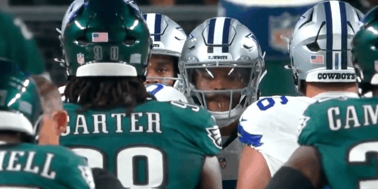 Dak Prescott appeared to spit toward the Eagles' Jalen Carter.