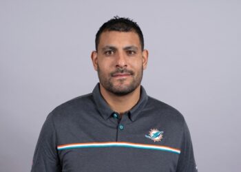 Dolphins coach Ryan Crow poses for a team portrait ahead of the 2024 NFL season.