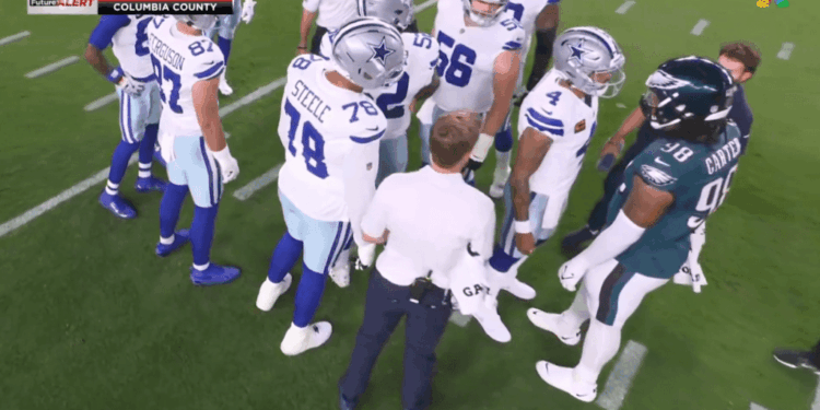 Jalen Carter appeared to spit on Dallas QB Dak Prescott