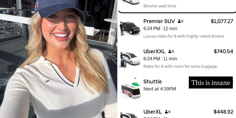 Golf influencer shocked to see Uber prices at Ryder Cup