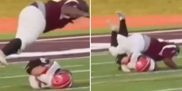 High school football player's spine fractures after player double his size body-slams him