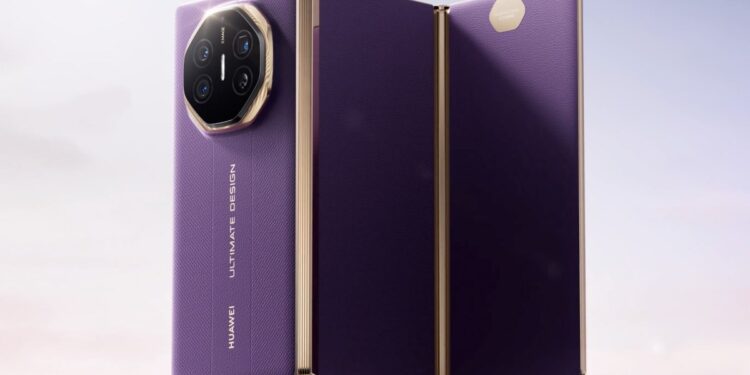 Huawei’s second trifold adds stylus support and purple pleather